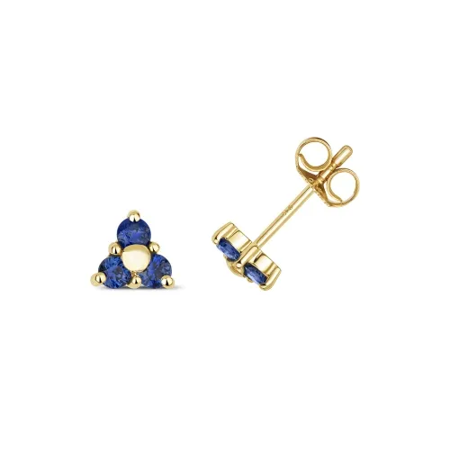 Sapphire 3 Stone Studs